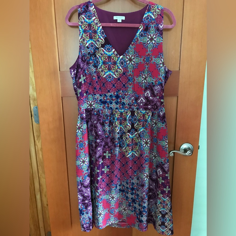 Garnet Hill Silk Print Dress, size 12, EUC